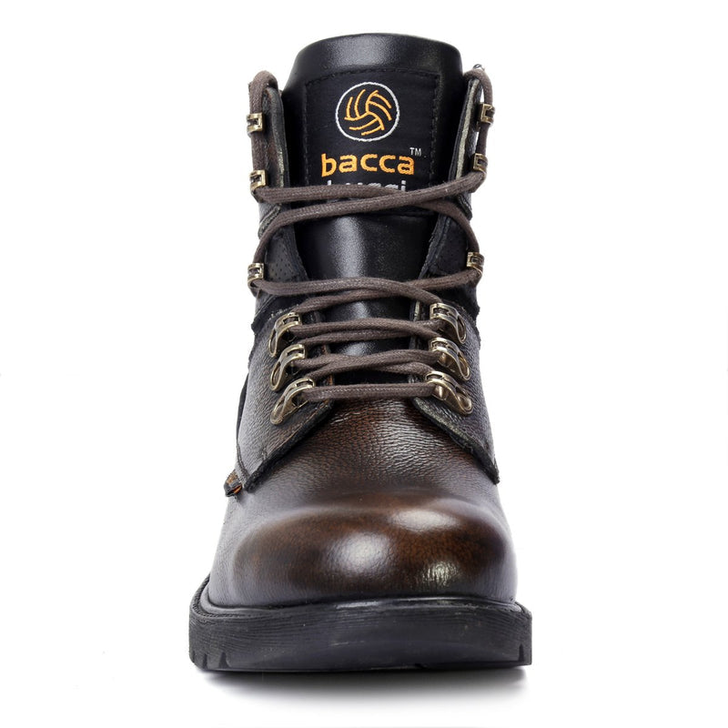 leather boots, leather boots for men, brown leather boots, brown lace up boots, grain leather outdoor shoes, steel toe cap boots