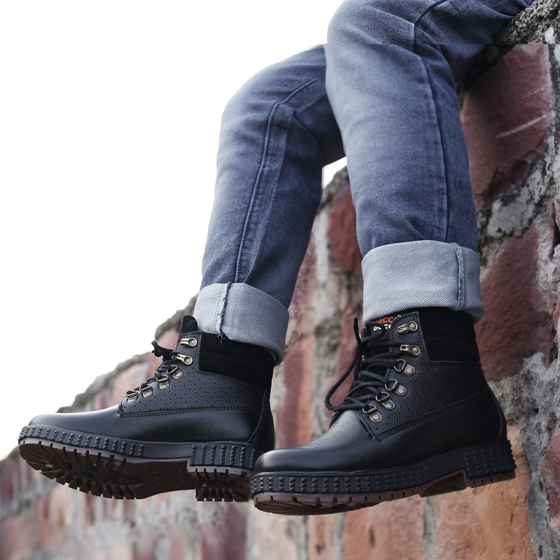 leather boots, leather boots for men, black leather boots, black lace up boots