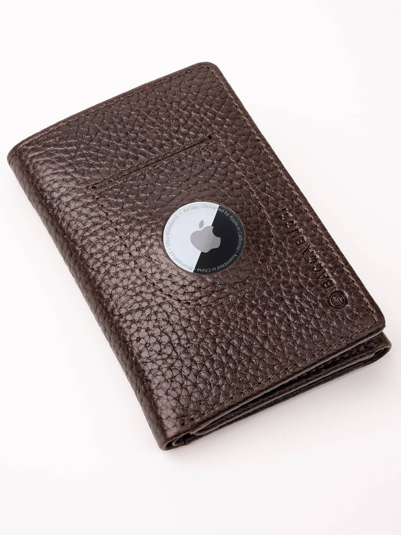Bacca Bucci Trifold Leather Wallet with AirTag Holder (Only Wallet)