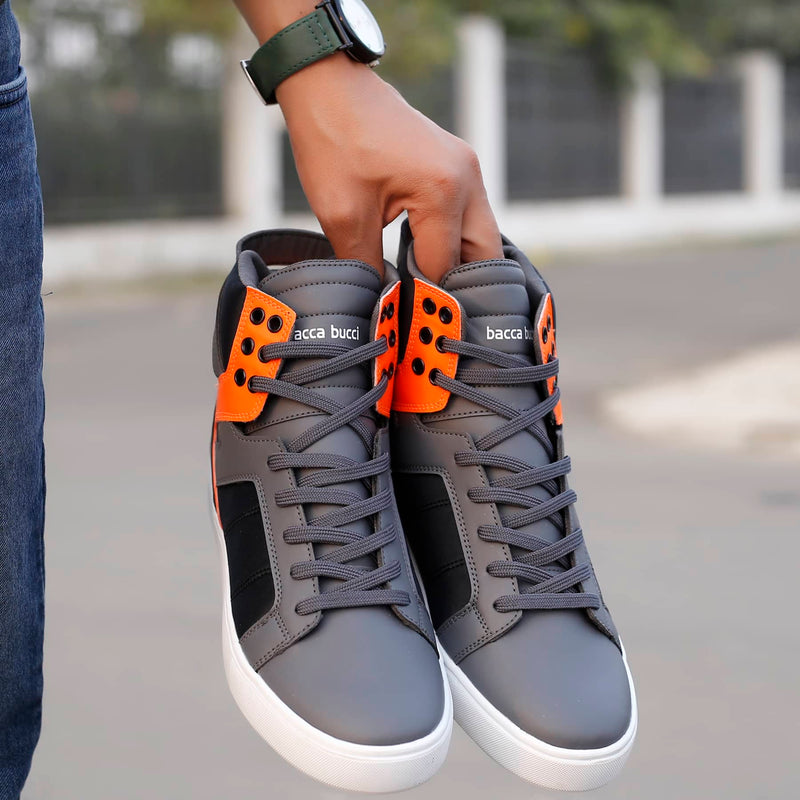 hi top casual shoe for men grey