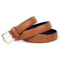 Bacca Bucci brown leather belt with a gold buckle on a white background.