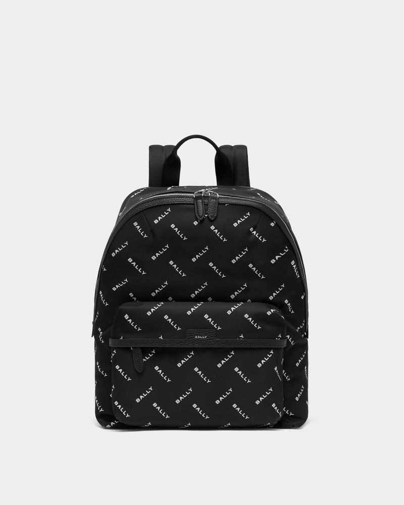 Backpack In Black Nylon With Chevron Logo