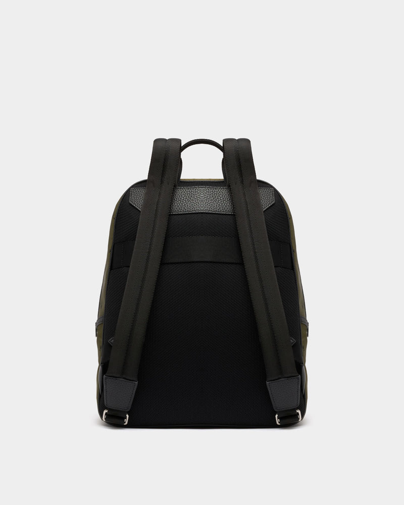 Backpack In Green Nylon With Chevron Logo