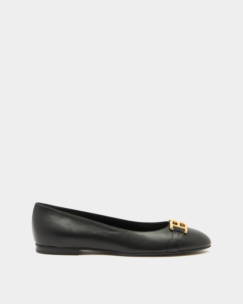 Ballerina Ballet Flat In Black Leather