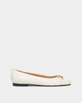 Ballerina Ballet Flat In Cream Leather
