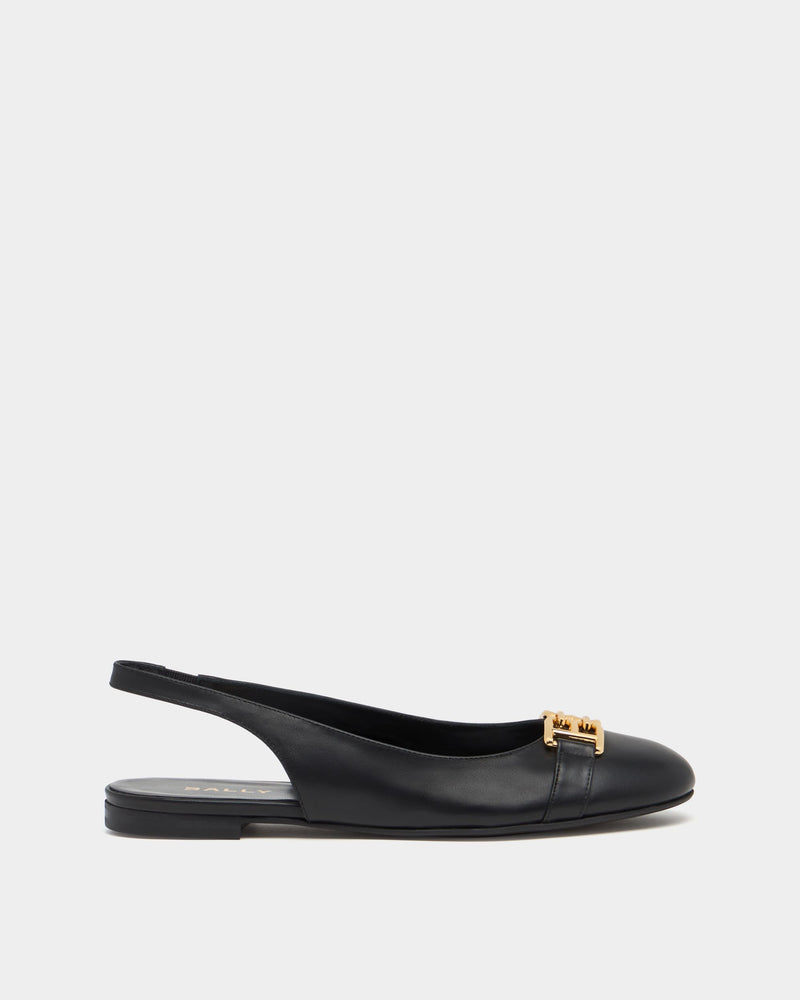 Ballerina Slingback In Black Leather