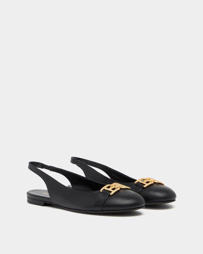 Ballerina Slingback In Black Leather