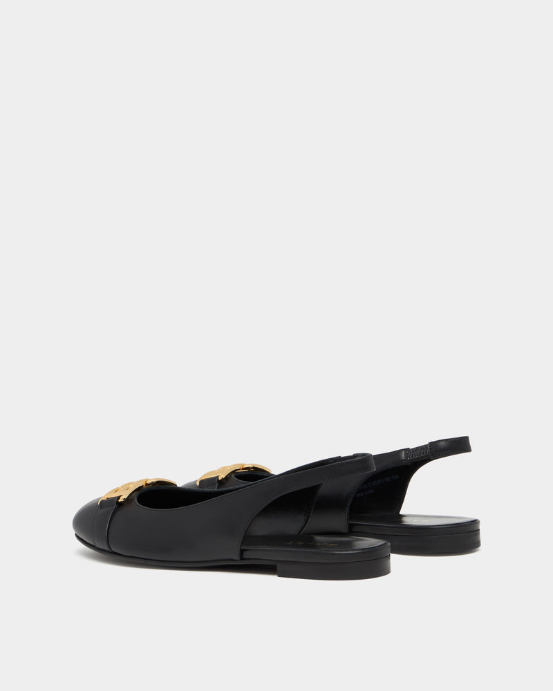 Ballerina Slingback In Black Leather