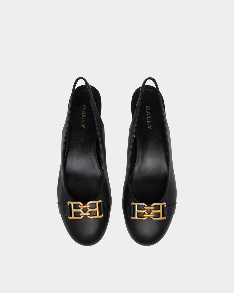 Ballerina Slingback In Black Leather