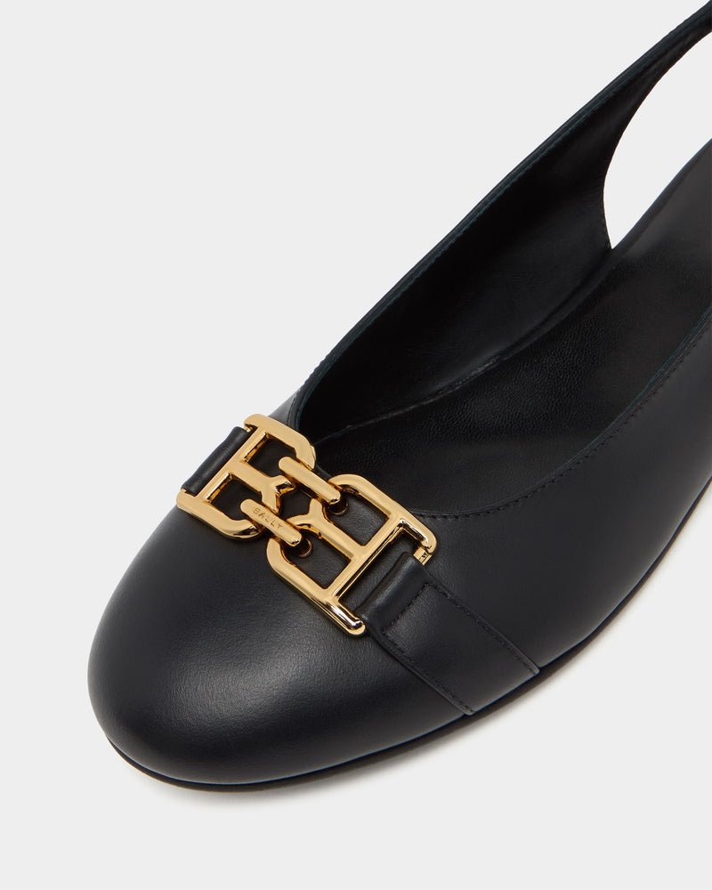 Ballerina Slingback In Black Leather