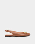 Ballerina Slingback In Brown Leather