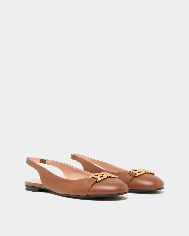 Ballerina Slingback In Brown Leather