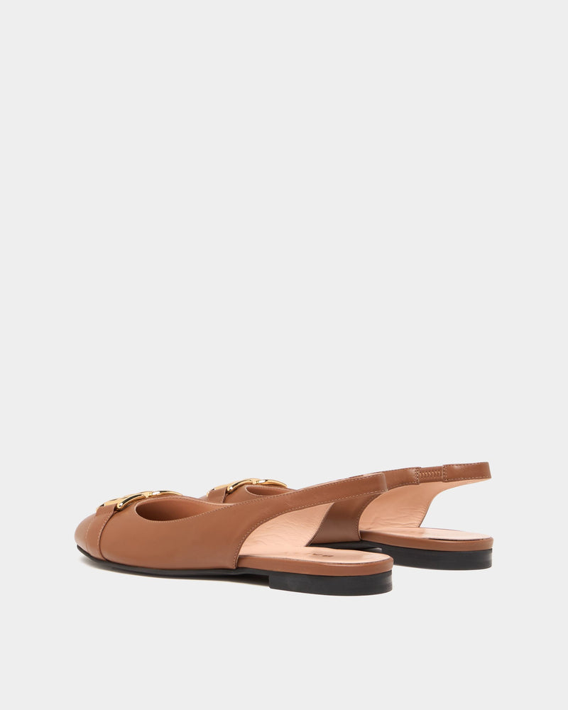 Ballerina Slingback In Brown Leather