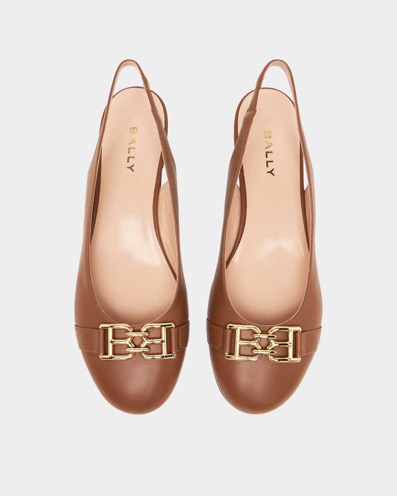 Ballerina Slingback In Brown Leather