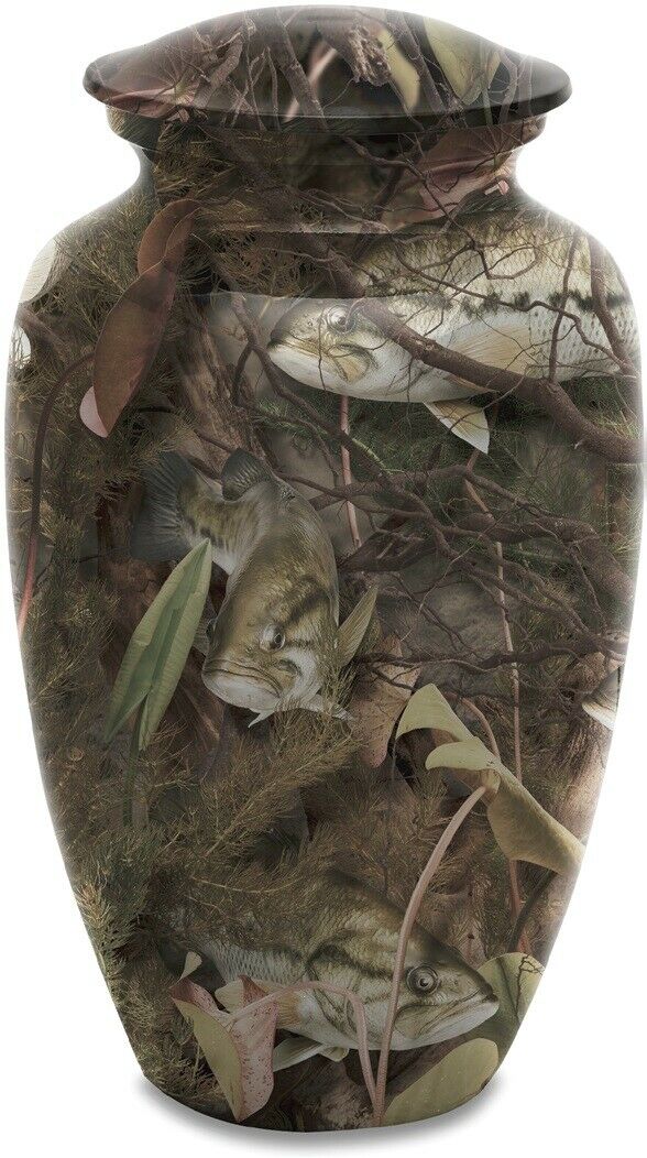 Bass Camouflage 210 Cubic Inches Large/Adult Funeral Cremation Urn for Ashes