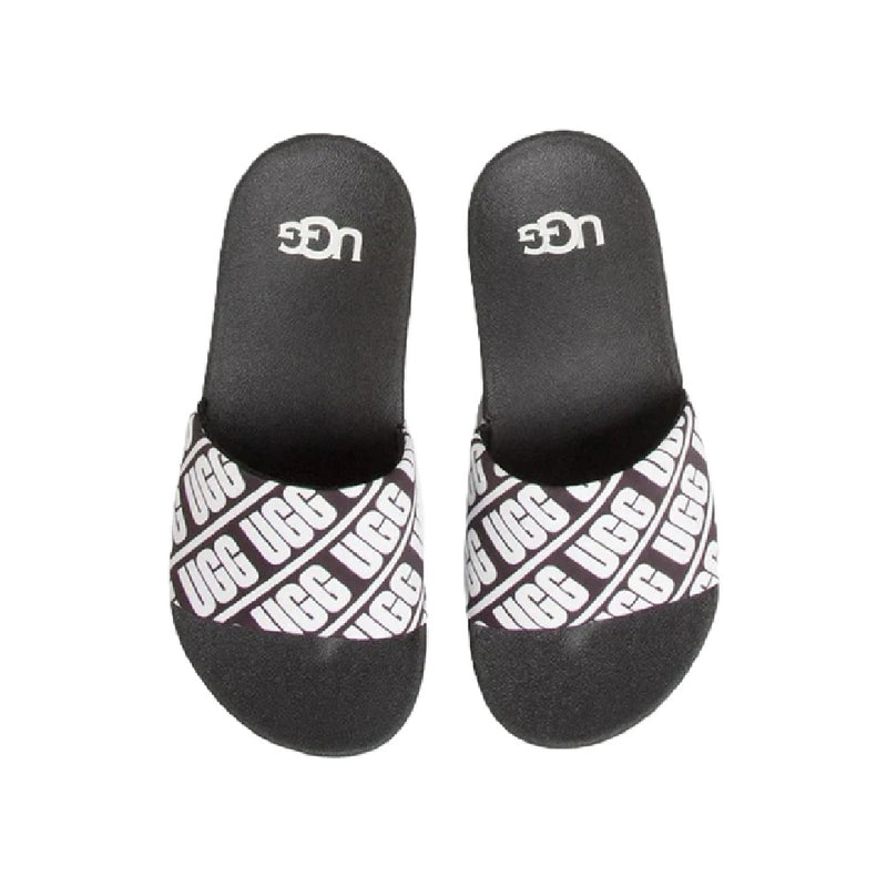 Big Kid's and Little Kid's UGG Beach Slide Black White (1107981K-BWHT)