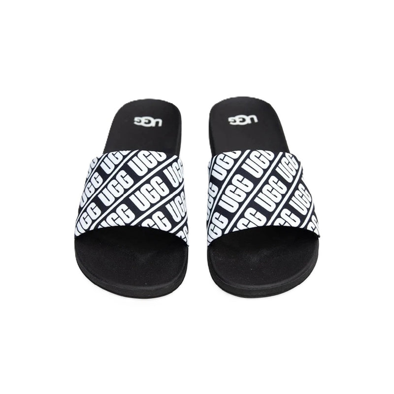 Big Kid's and Little Kid's UGG Beach Slide Black White (1107981K-BWHT)
