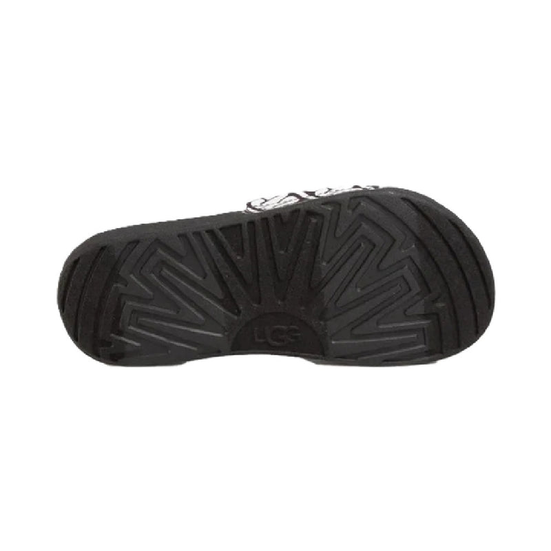 Big Kid's and Little Kid's UGG Beach Slide Black White (1107981K-BWHT)
