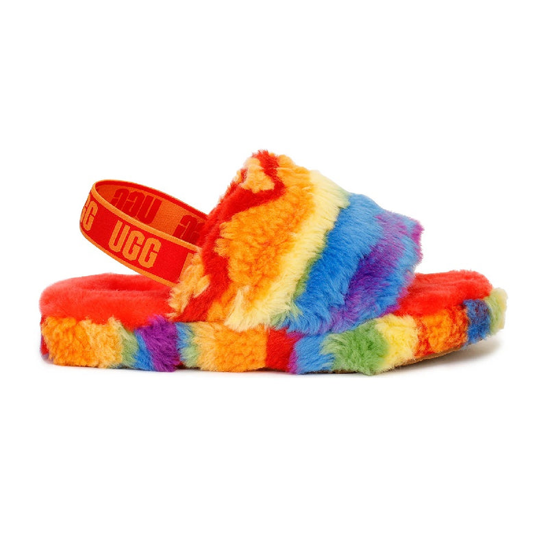 Big Kid's and Little Kid's UGG Fluff Yeah Rainbow Stripes (1119840K-RSTR)