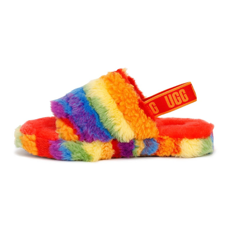 Big Kid's and Little Kid's UGG Fluff Yeah Rainbow Stripes (1119840K-RSTR)