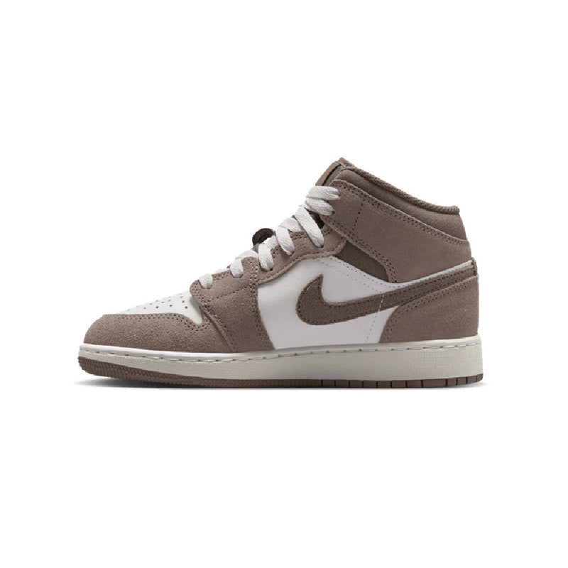Big Kid's Jordan 1 Mid Enigma Stone/Olive Grey (DQ8423 003)