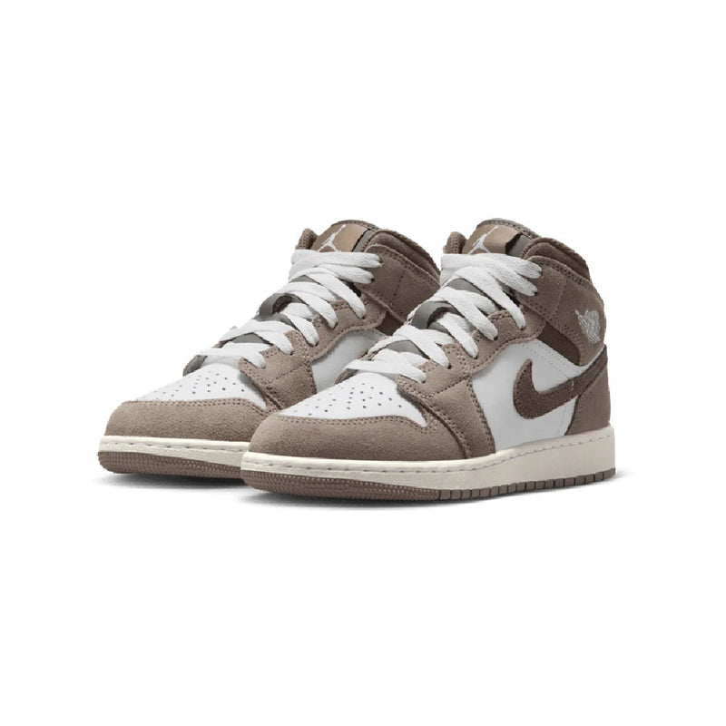 Big Kid's Jordan 1 Mid Enigma Stone/Olive Grey (DQ8423 003)