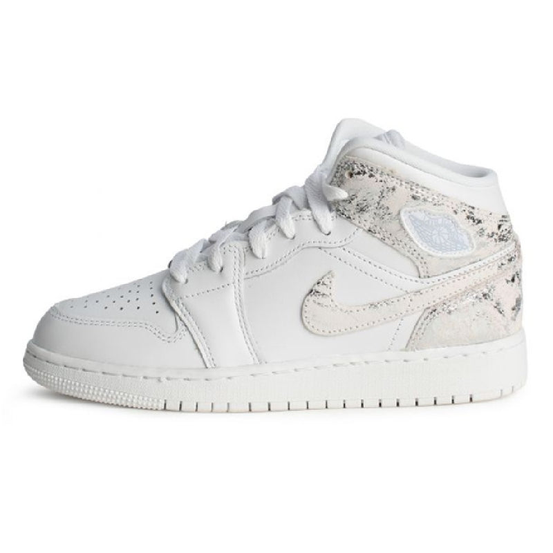 Big Kid's Jordan 1 Mid SE BG White/Field Silver-White-White (IR2320 100)