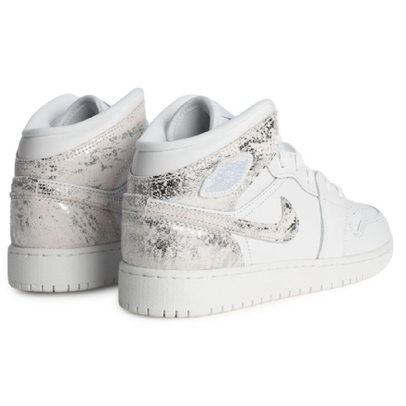 Big Kid's Jordan 1 Mid SE BG White/Field Silver-White-White (IR2320 100)
