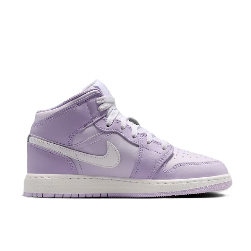 Big Kid's Jordan 1 Mid Violet Mist/White-Barely Grape (DQ8423 502)