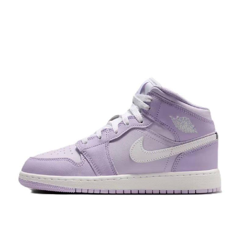 Big Kid's Jordan 1 Mid Violet Mist/White-Barely Grape (DQ8423 502)