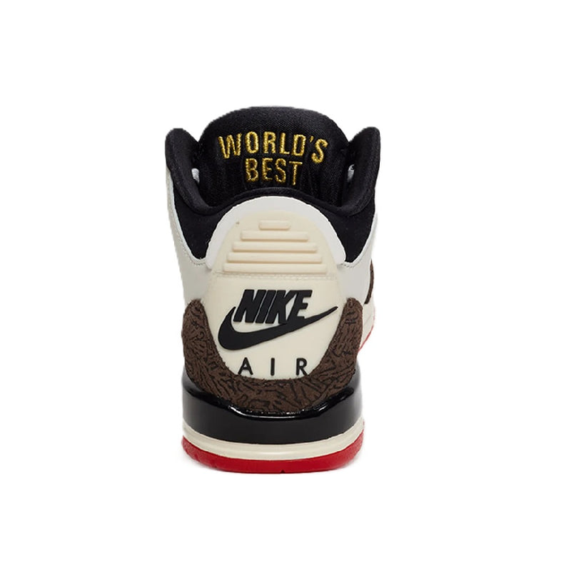 Big Kid's Jordan 3 Retro "World's Best" Sail/Black-Red (DM0967 103)