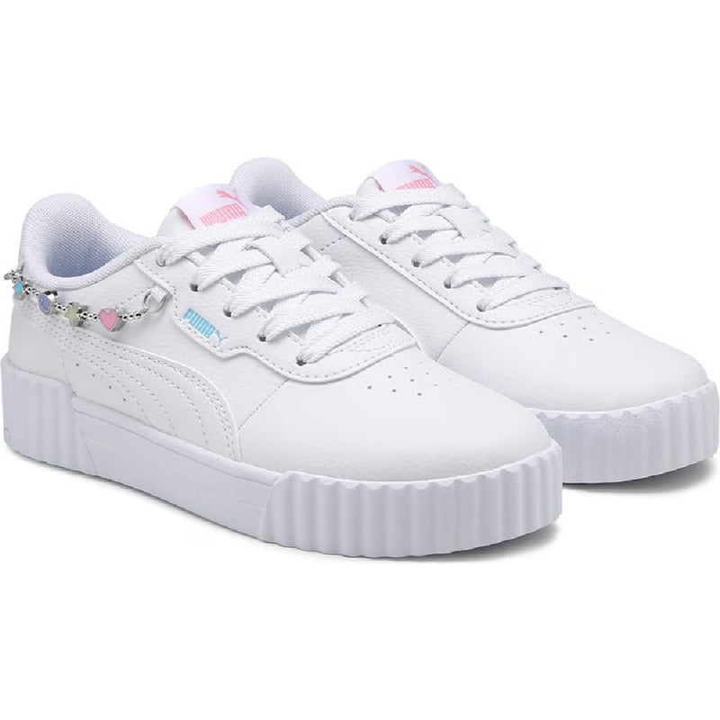 Big Kid's Puma Carina 3.0 Playful Charms PS White-Vib Blue-Apple Spritz (407805 01)