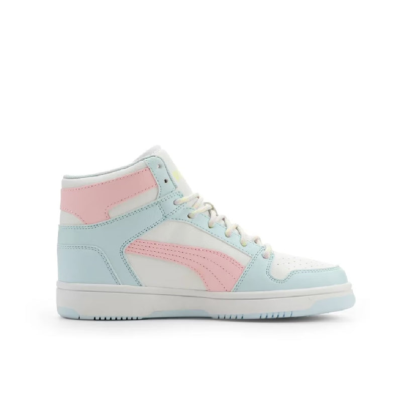 Big Kid's Puma Rbnd Lyup Plyft Chrm JR White-Pearl Pink (407799 01)