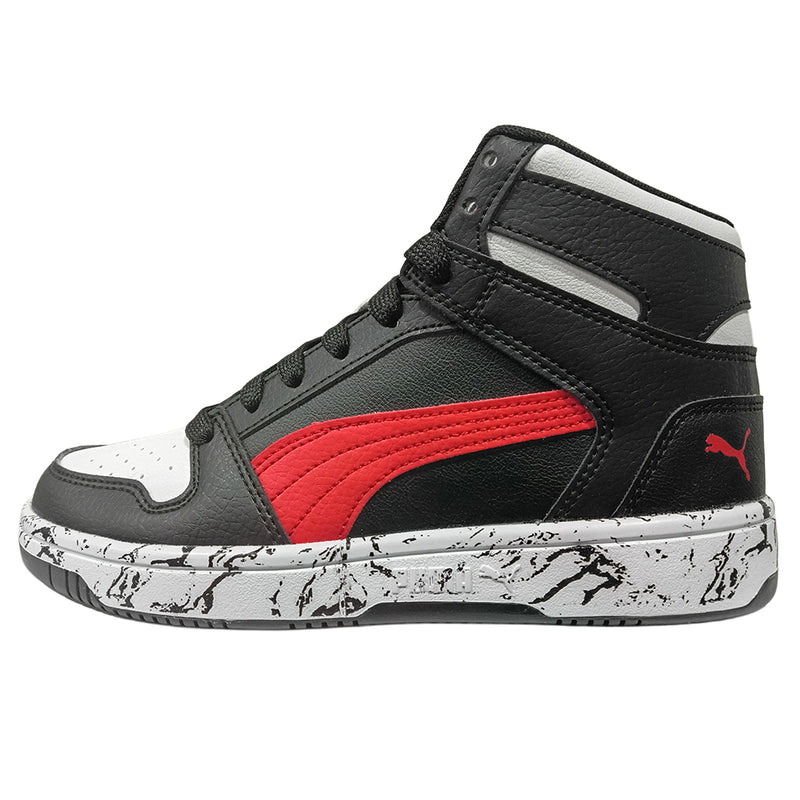 Big Kid's Puma Rebound Layup RCL Marble JR Black-Red-White (405207 02)
