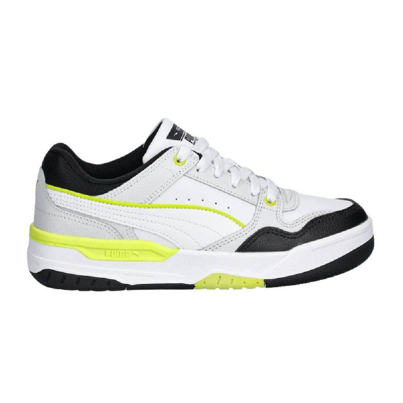 Big Kid's Puma Rebound Retro Jr Puma Black-White-Lime Smash (401564 10)