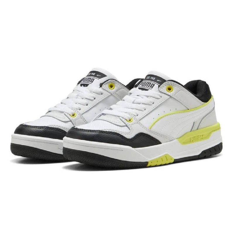 Big Kid's Puma Rebound Retro Jr Puma Black-White-Lime Smash (401564 10)
