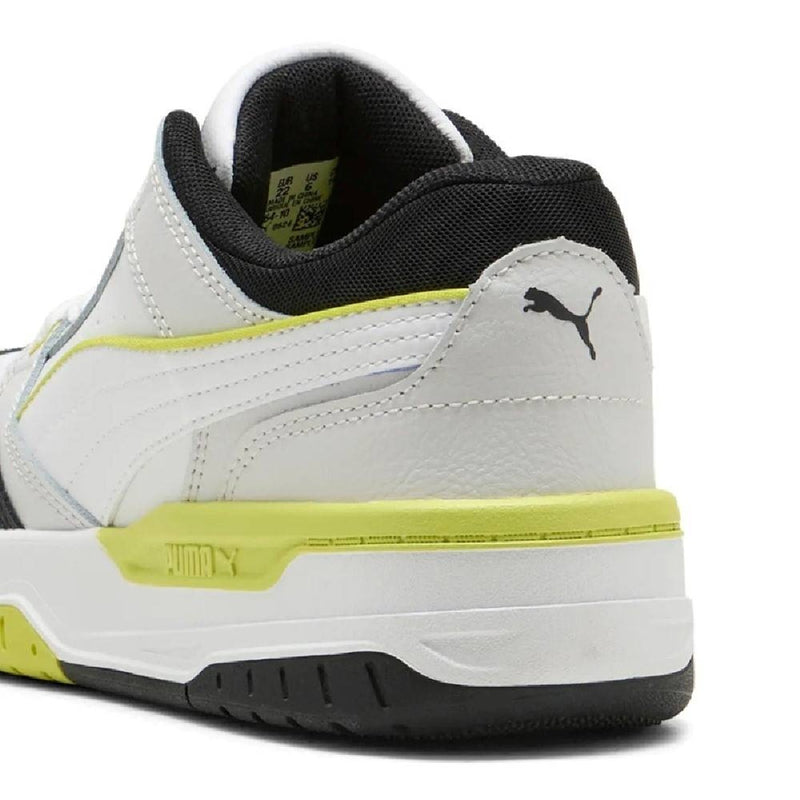 Big Kid's Puma Rebound Retro Jr Puma Black-White-Lime Smash (401564 10)