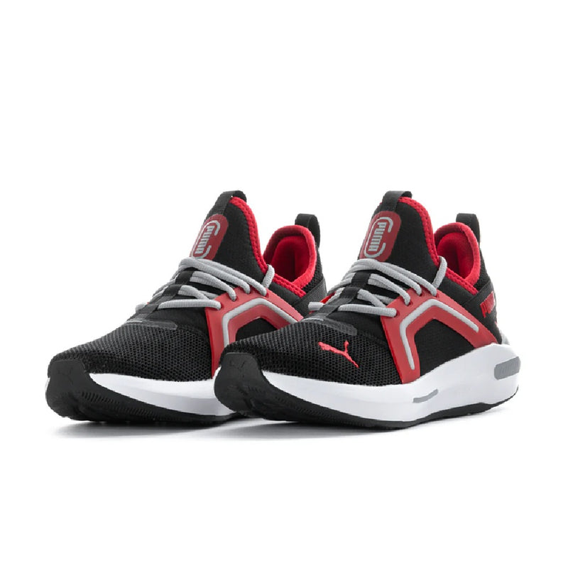 Big Kid's Puma Softride Enzo 5 Jr Puma Black-Gray-Strong Red (401510 05)