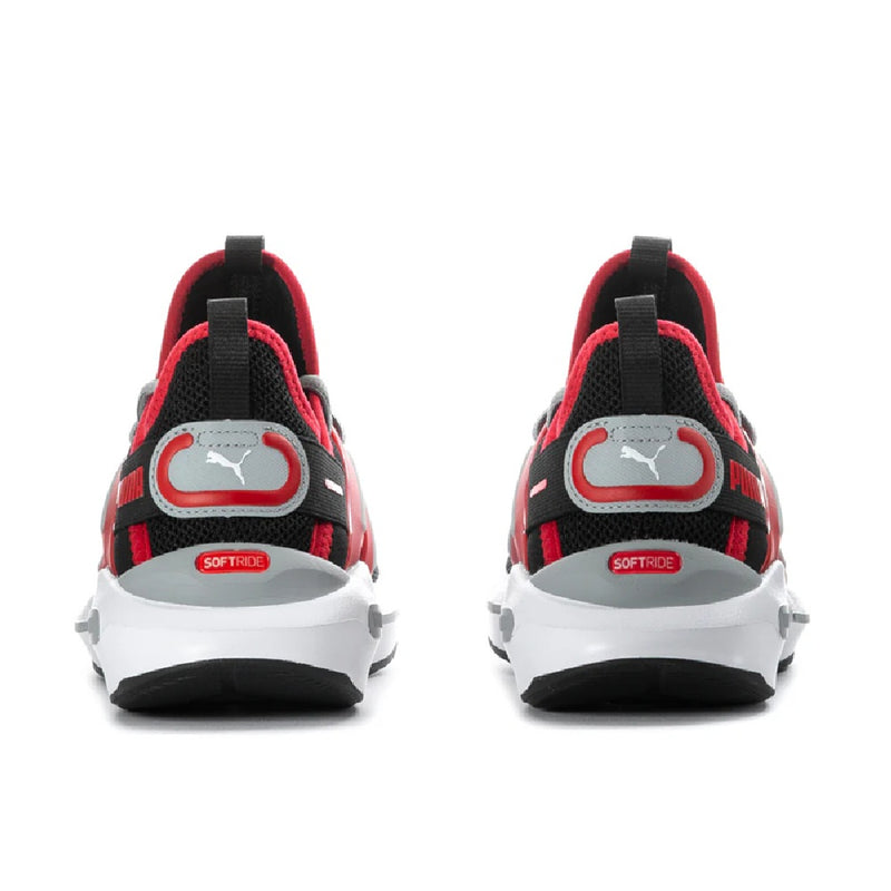 Big Kid's Puma Softride Enzo 5 Jr Puma Black-Gray-Strong Red (401510 05)
