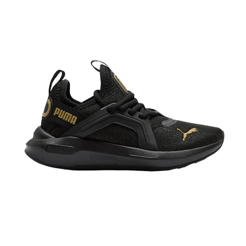 Big Kid's Puma Softride Enzo 5 Shine Jr Puma Black-Gold (312261 01)