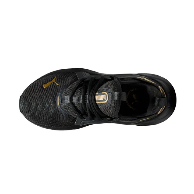 Big Kid's Puma Softride Enzo 5 Shine Jr Puma Black-Gold (312261 01)