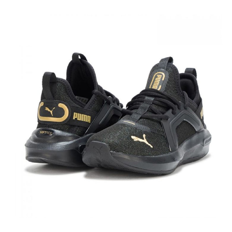 Big Kid's Puma Softride Enzo 5 Shine Jr Puma Black-Gold (312261 01)