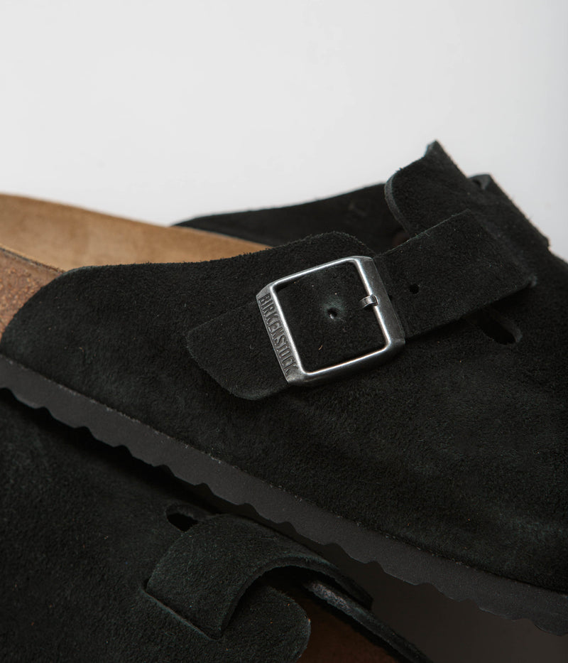 Birkenstock Boston Suede Sandals in Black and Black