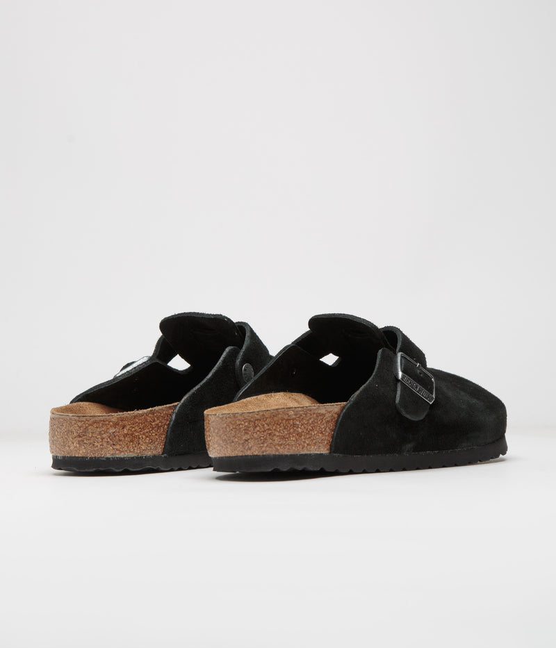 Birkenstock Boston Suede Sandals in Black and Black