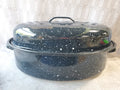 Black and White Speckled Roaster Pan