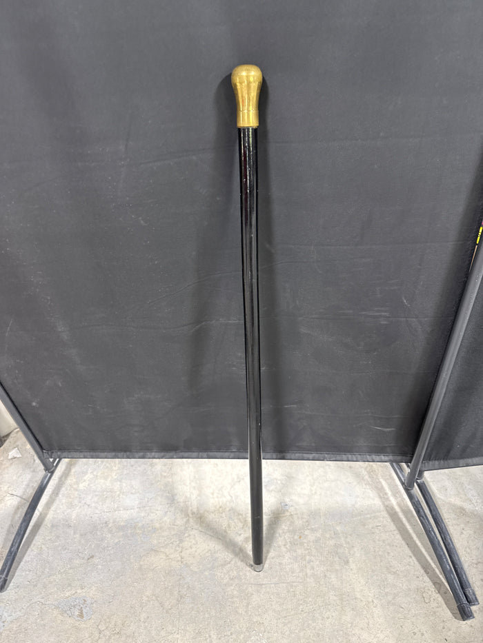 Black Walking Cane With Brass Top