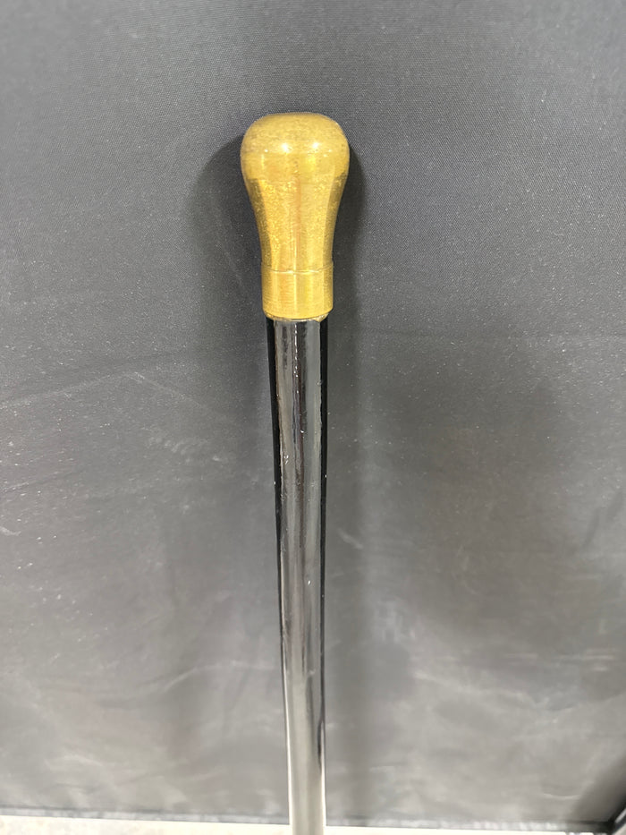 Black Walking Cane With Brass Top