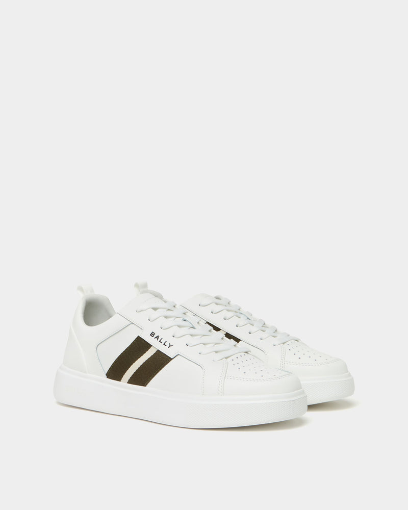 Blayze Sneaker In White and Green Leather