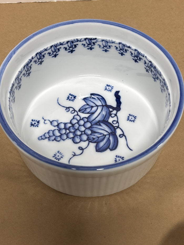 Blue & White Ribbed Bowl