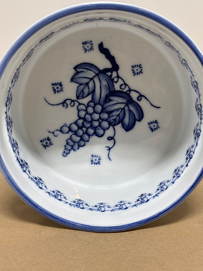 Blue & White Ribbed Bowl